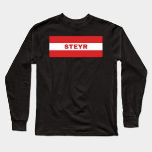 Steyr City in Austrian Flag Long Sleeve T-Shirt